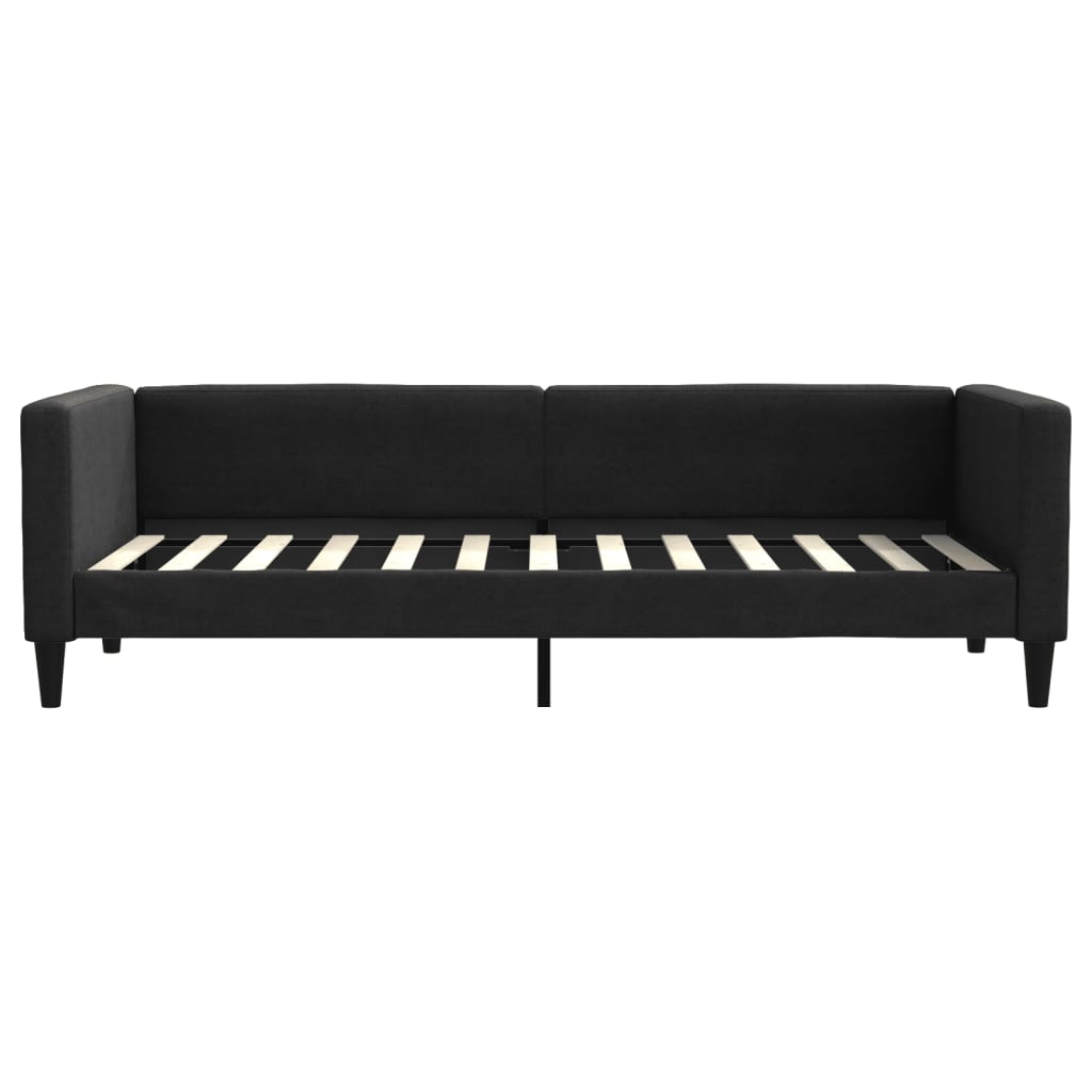 fekete kihúzható szövet heverő 80 x 200 cm