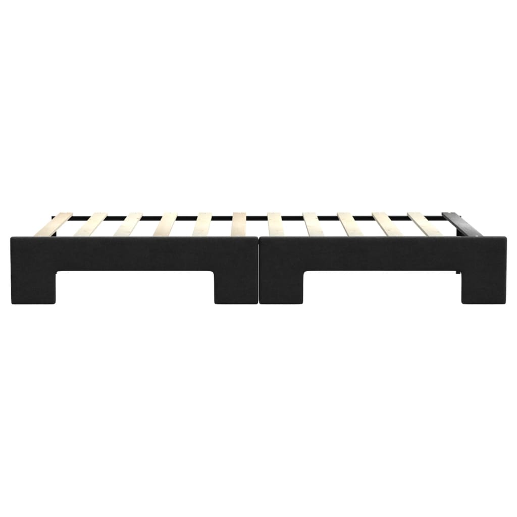 fekete kihúzható szövet heverő 80 x 200 cm