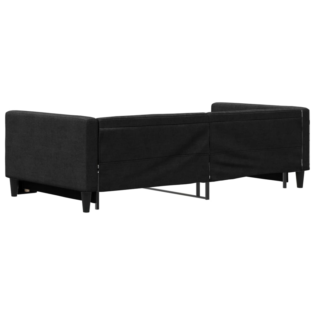 fekete kihúzható szövet heverő 100 x 200 cm
