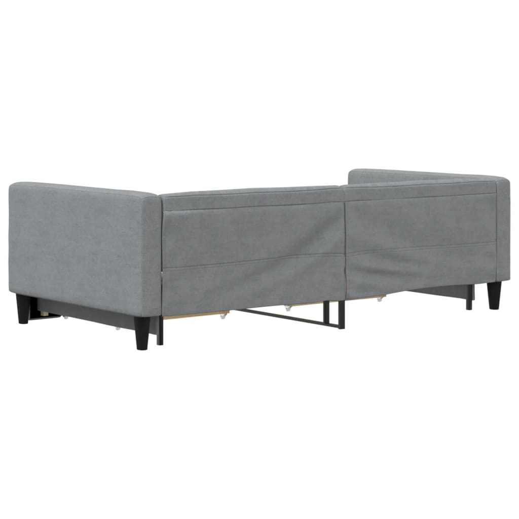 világosszürke kihúzható szövet heverő fiókokkal 100 x 200 cm