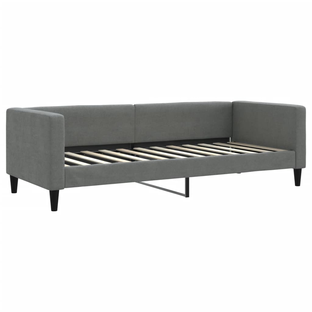 sötétszürke kihúzható szövet heverő fiókokkal 80 x 200 cm
