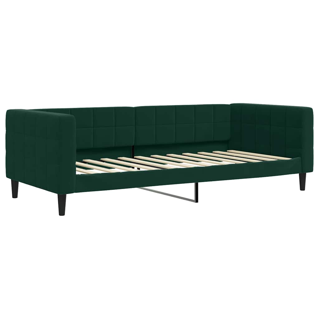 sötétzöld bársony heverő matraccal 90 x 200 cm