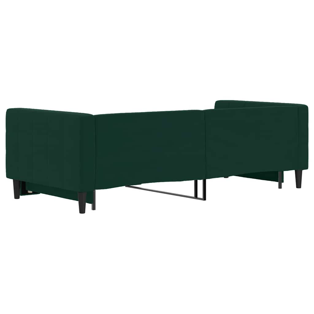 sötétzöld kihúzható bársony heverő 90 x 200 cm