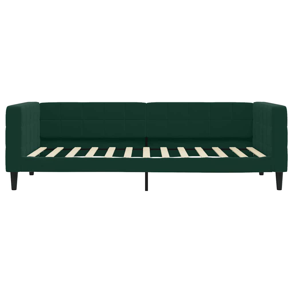 sötétzöld kihúzható bársony heverő 90 x 200 cm