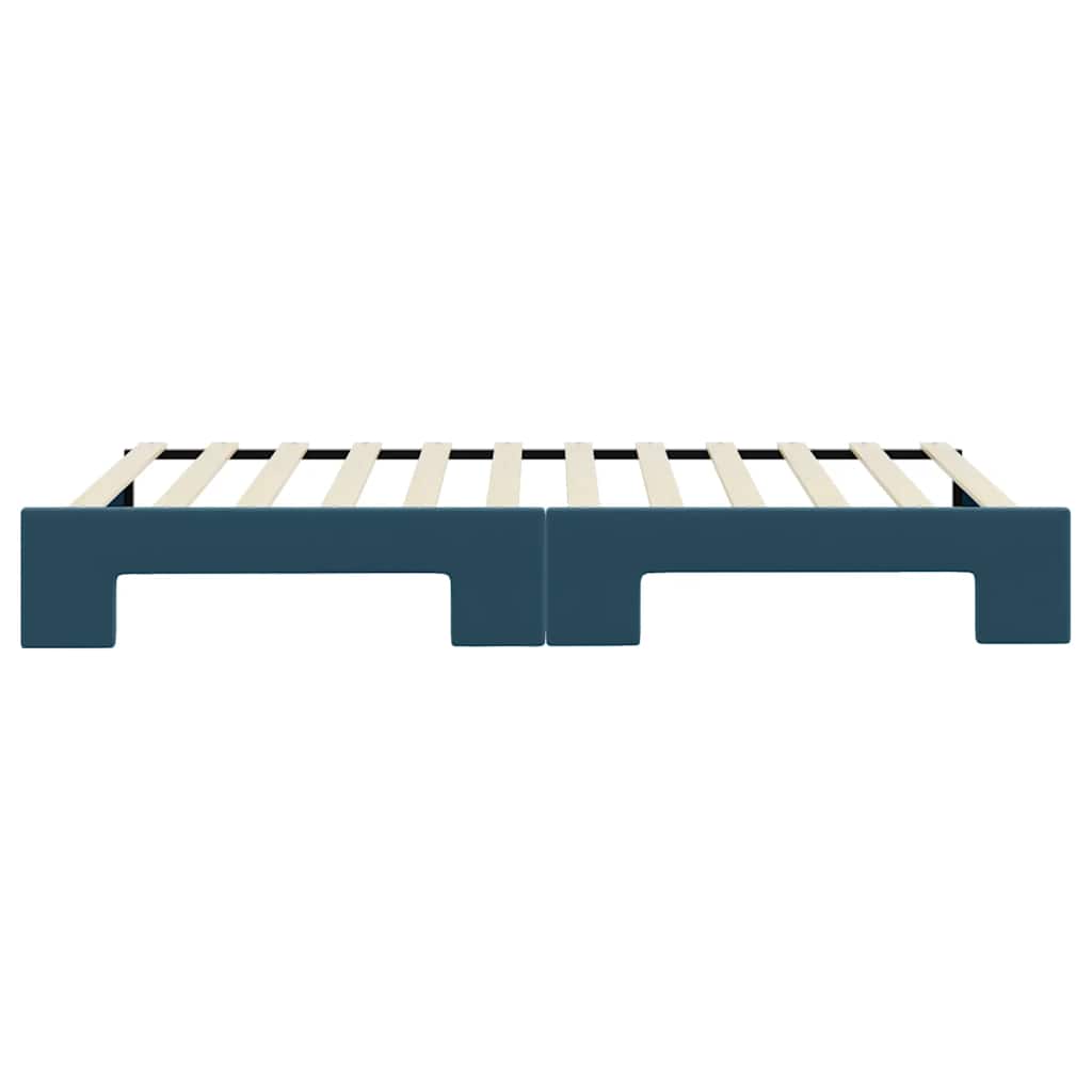 kék kihúzható bársony heverő 100 x 200 cm