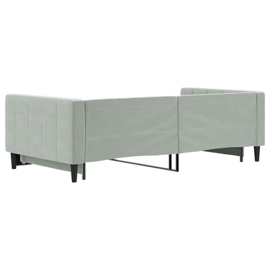világosszürke kihúzható bársony heverő 100 x 200 cm