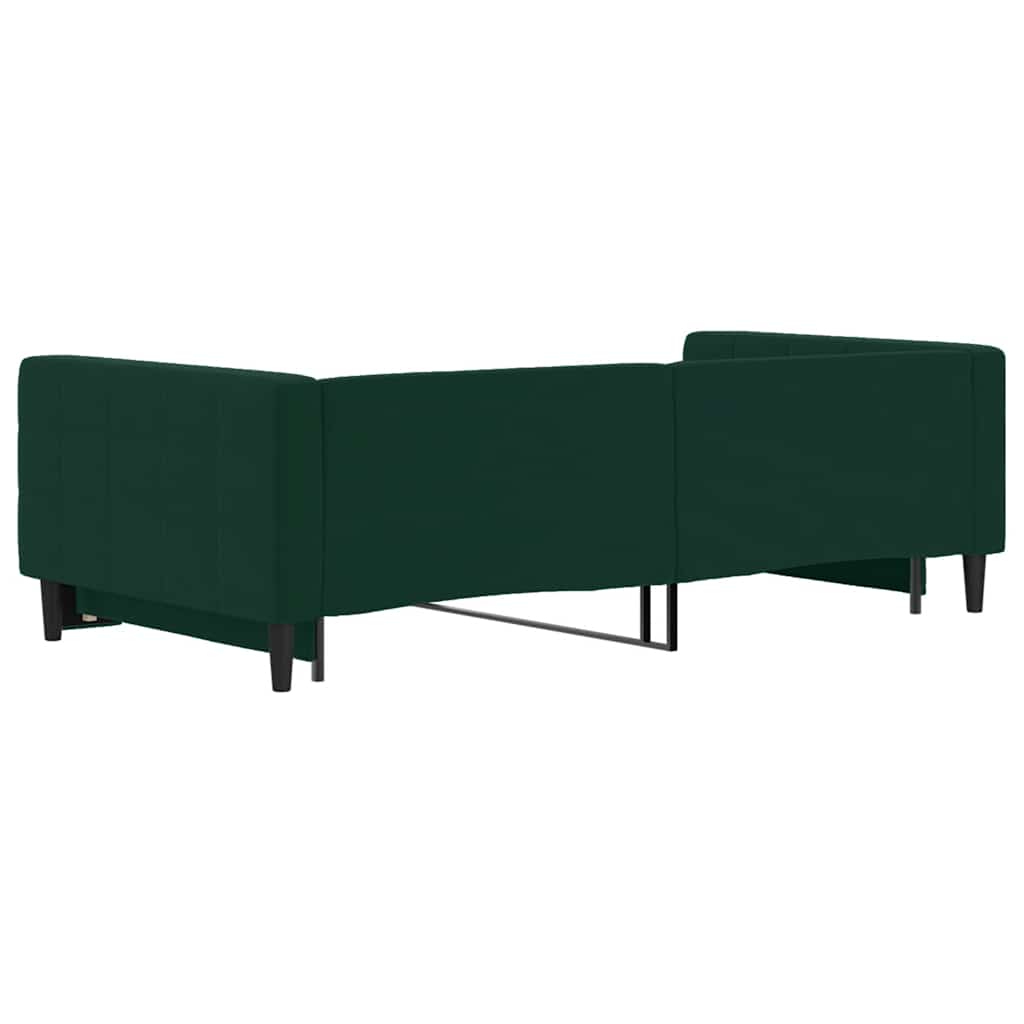 sötétzöld kihúzható bársonyheverő 100 x 200 cm
