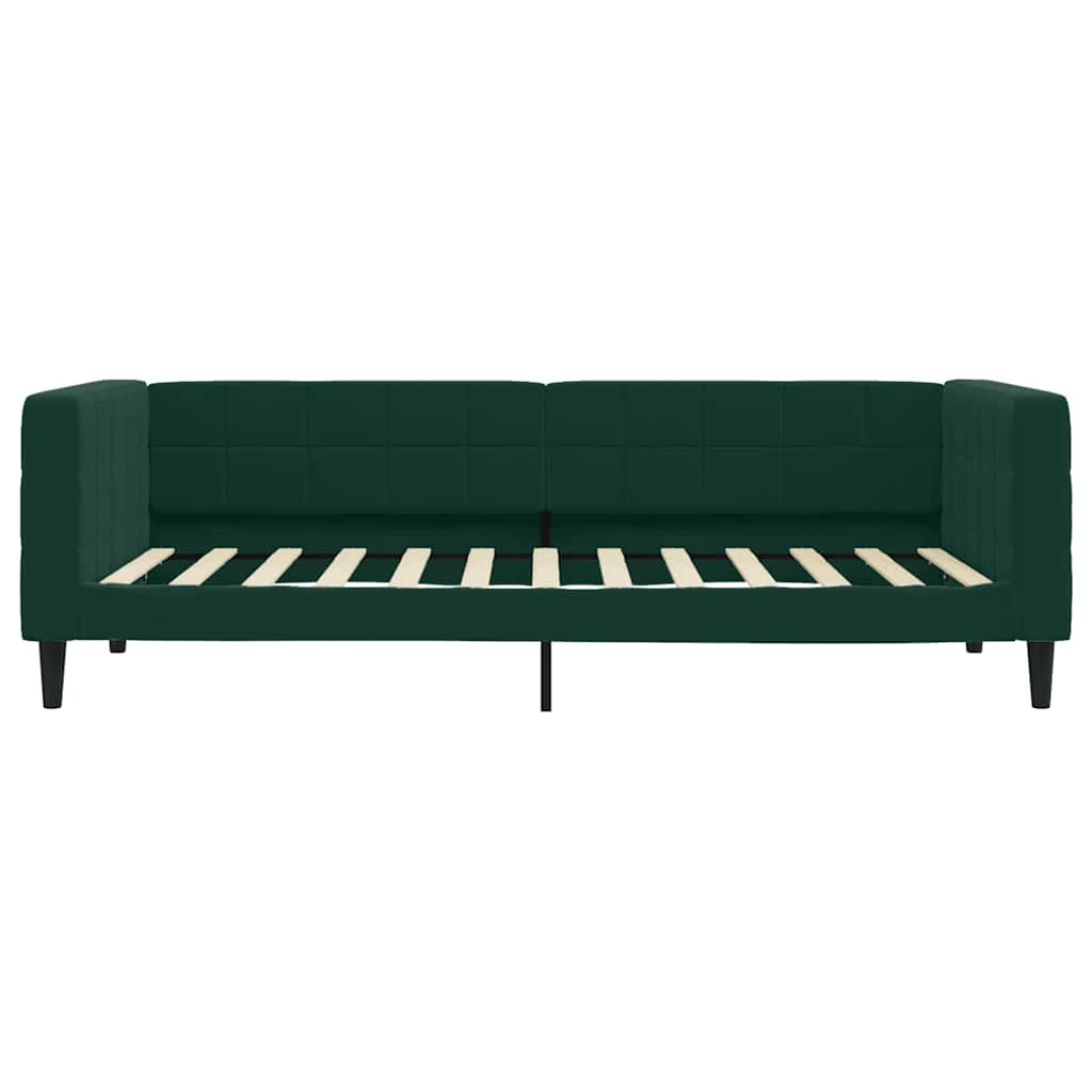 sötétzöld kihúzható bársonyheverő 100 x 200 cm