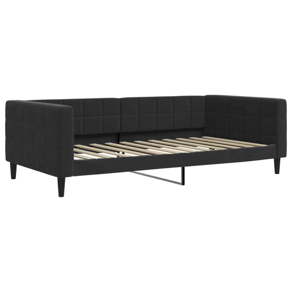 fekete kihúzható bársonyheverő 100 x 200 cm