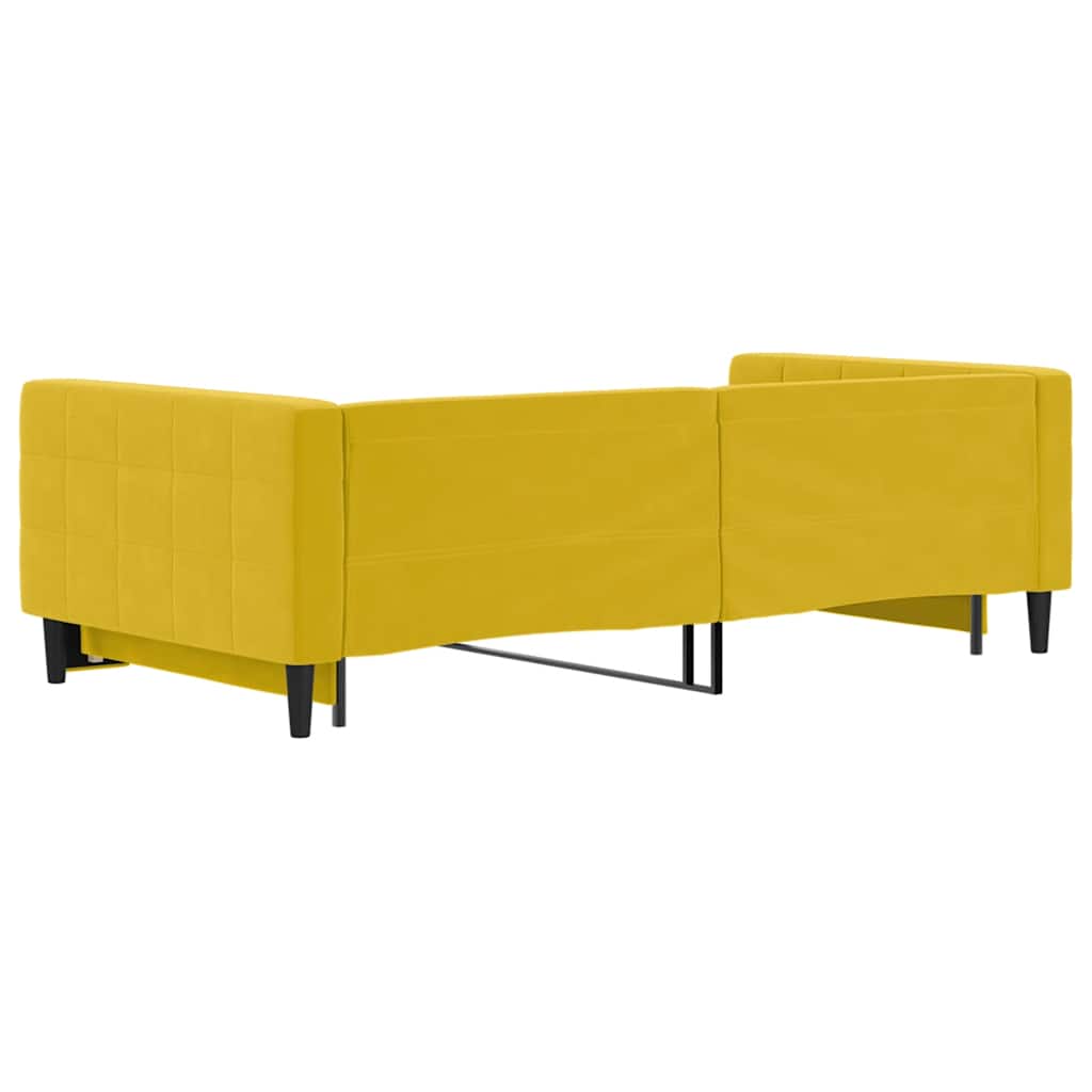 sárga kihúzható bársonyheverő 100 x 200 cm