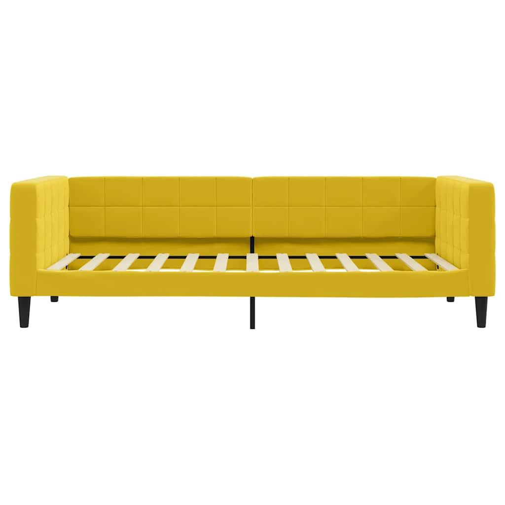 sárga kihúzható bársonyheverő 100 x 200 cm