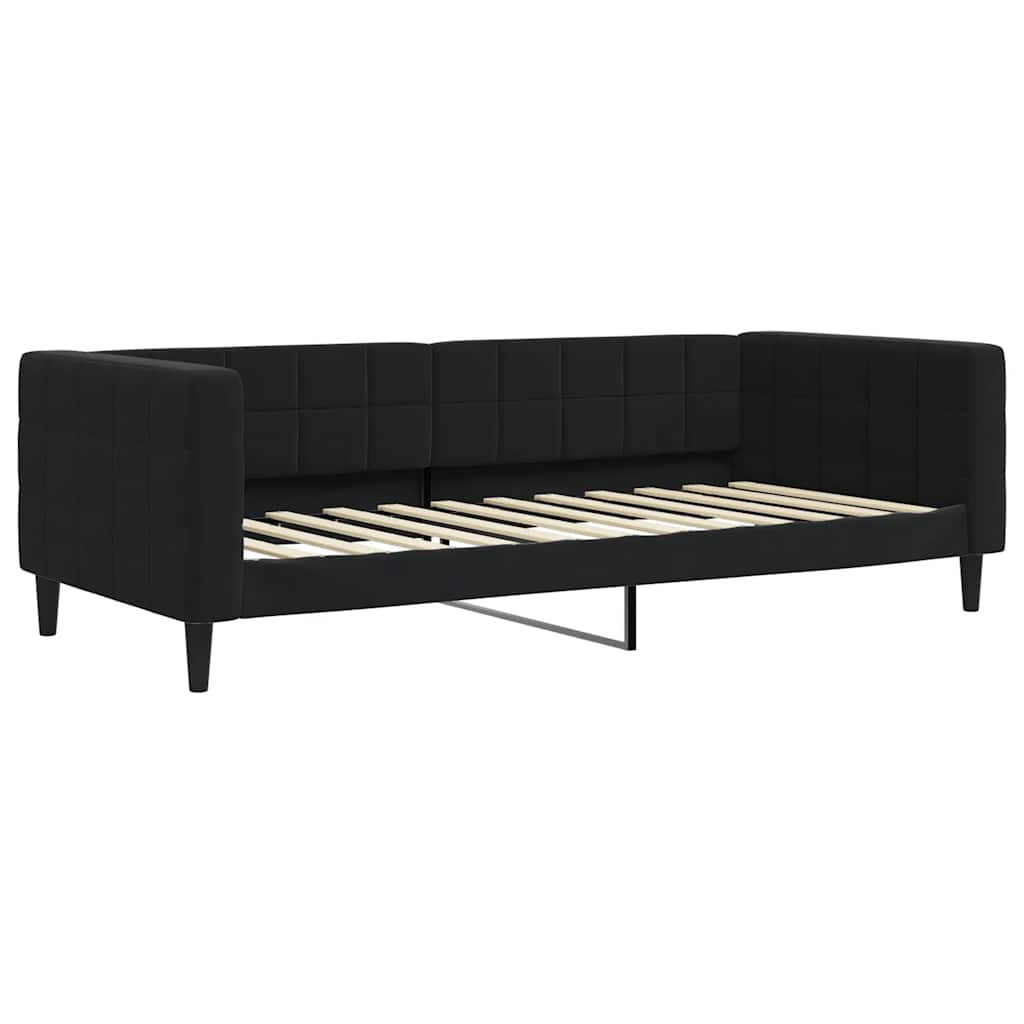 fekete kihúzható bársony heverő matraccal 90 x 200 cm