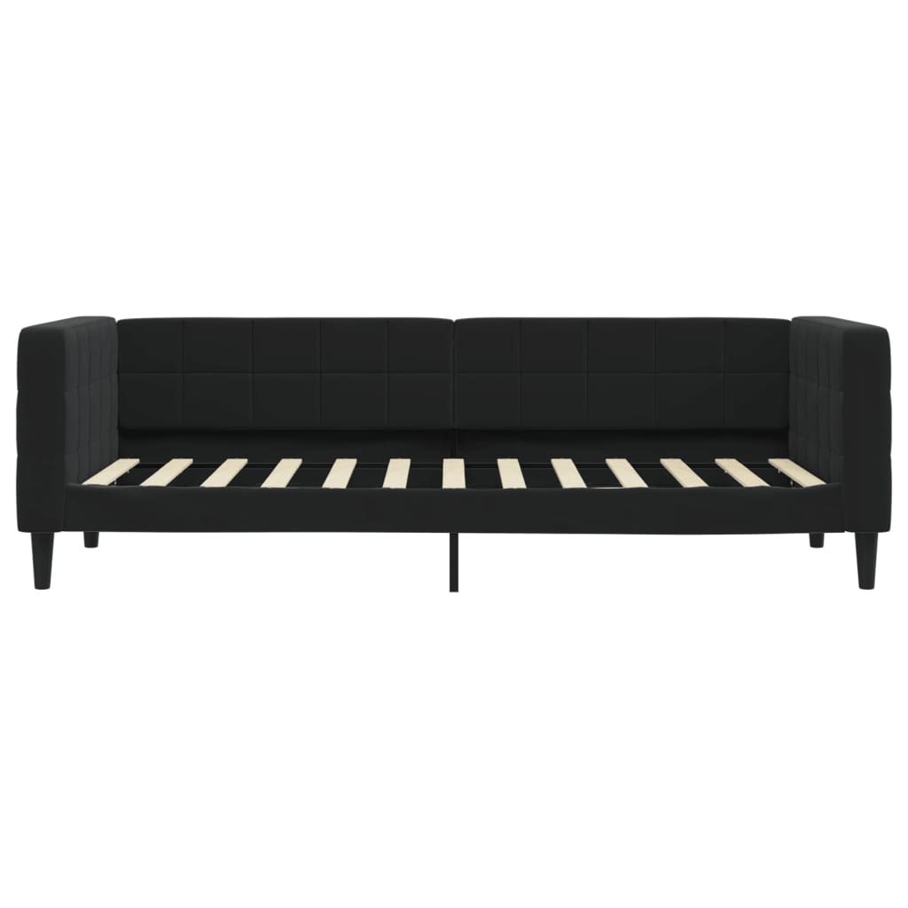 fekete kihúzható bársony heverő fiókkal 80 x 200 cm