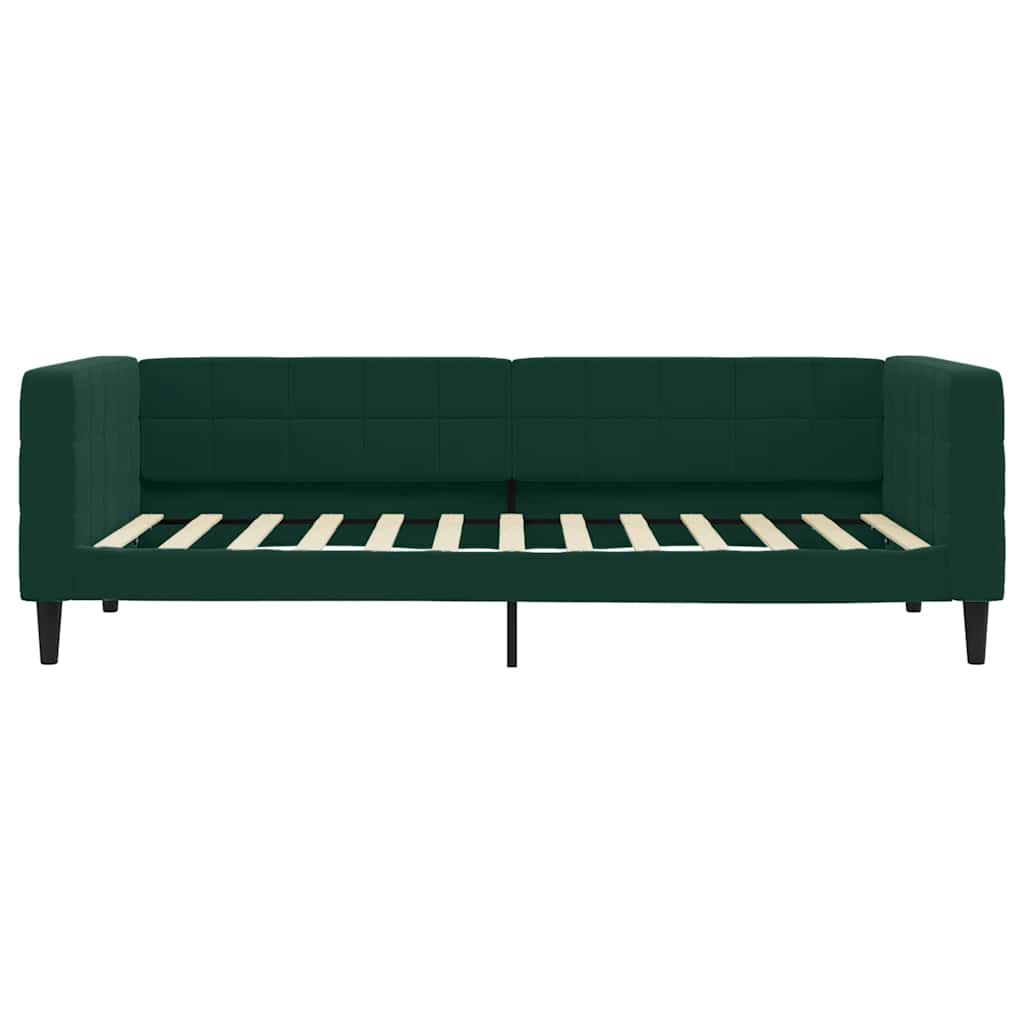 sötétzöld kihúzható bársony heverő fiókkal 90 x 200 cm