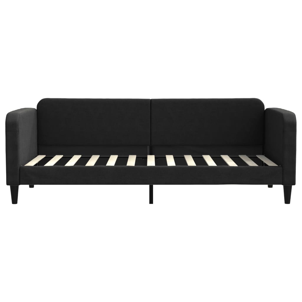 fekete kihúzható szövet heverő 80 x 200 cm