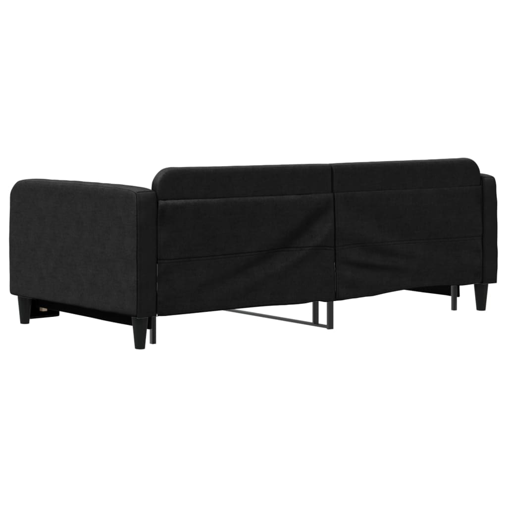 fekete kihúzható szövet heverő 100 x 200 cm