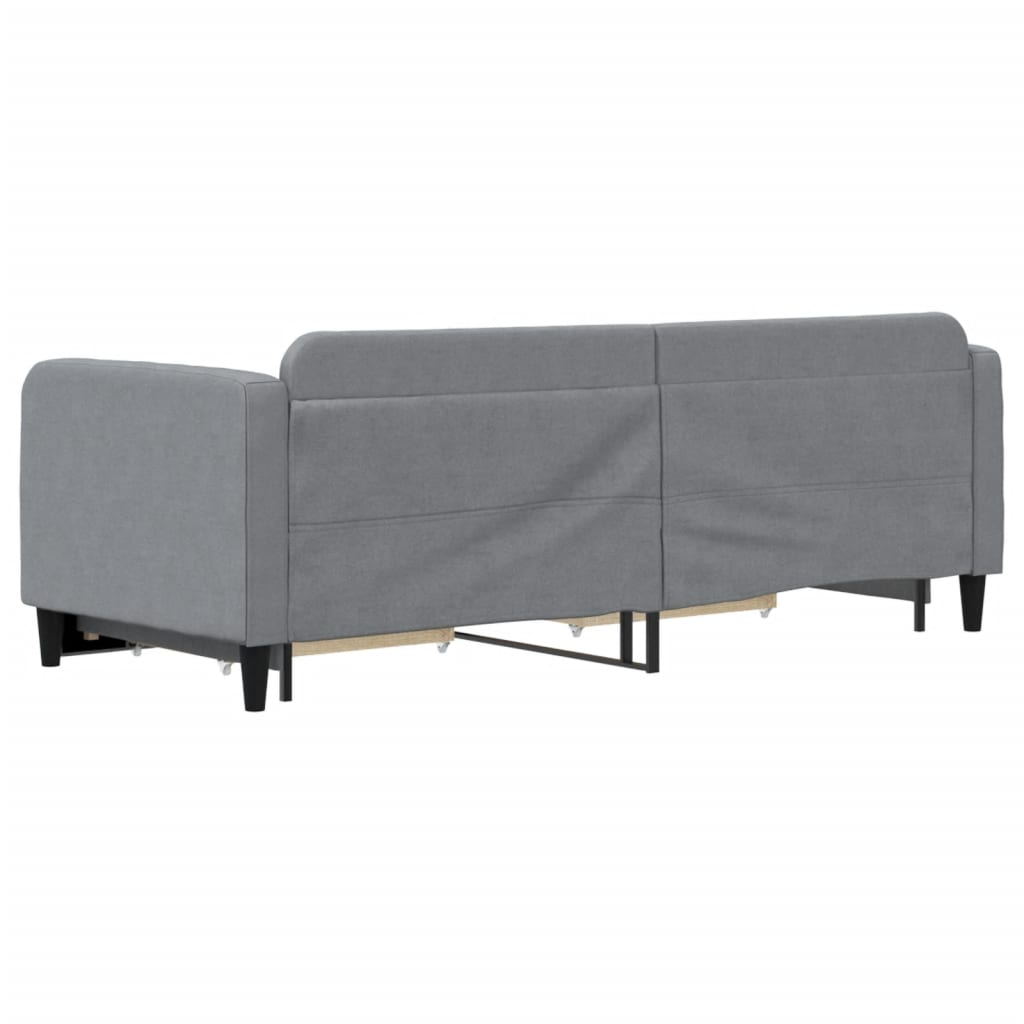 világosszürke kihúzható szövet heverő fiókokkal 80 x 200 cm