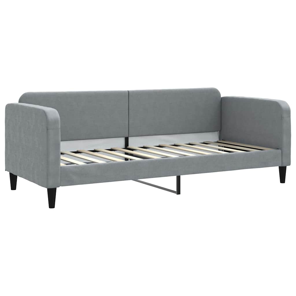 világosszürke kihúzható szövet heverő fiókokkal 80 x 200 cm