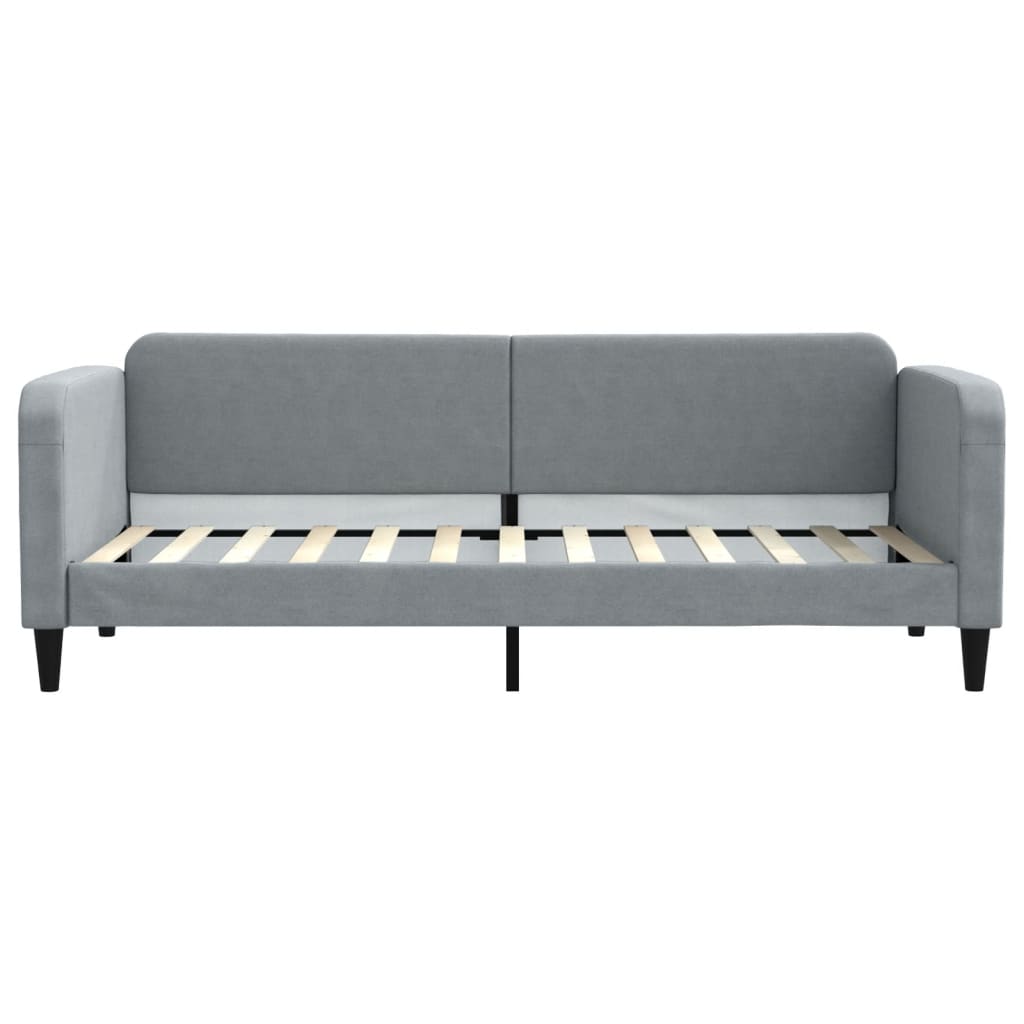 világosszürke kihúzható szövet heverő fiókokkal 80 x 200 cm