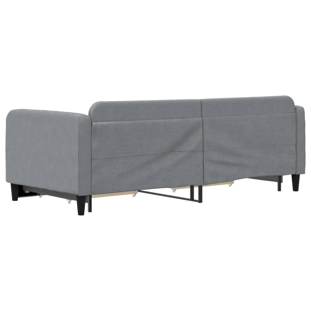 világosszürke kihúzható szövet heverő fiókokkal 90 x 200 cm