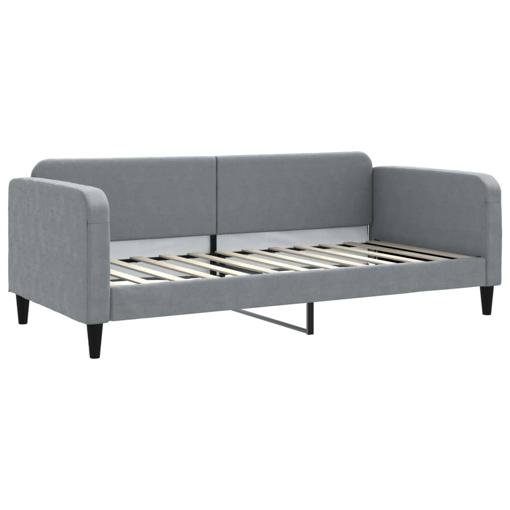 világosszürke kihúzható szövet heverő fiókokkal 90 x 200 cm