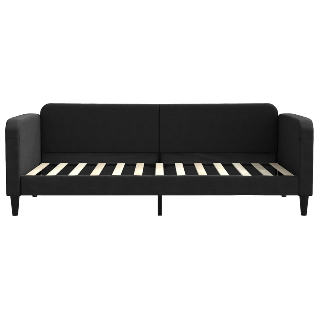 fekete kihúzható szövet heverő fiókokkal 90 x 200 cm