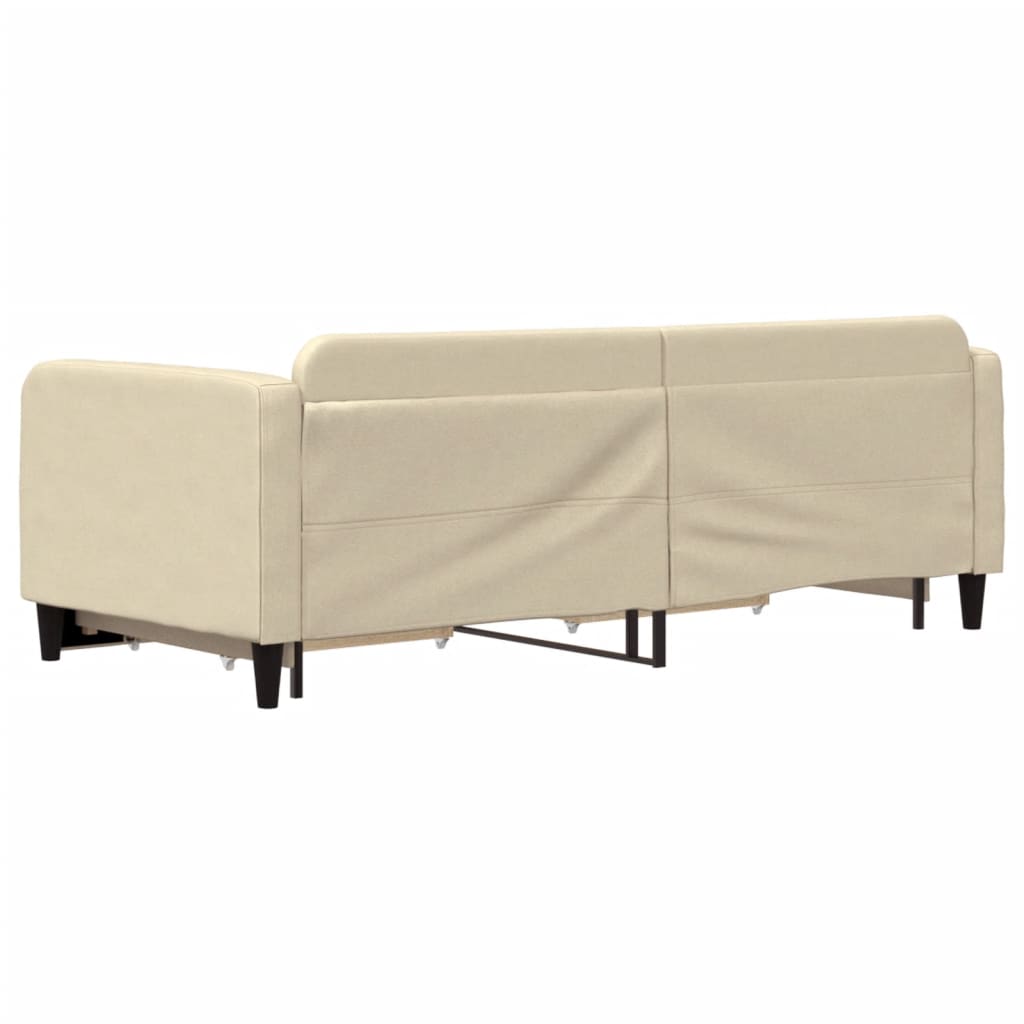 krémszínű kihúzható szövetheverő fiókokkal 90 x 200 cm