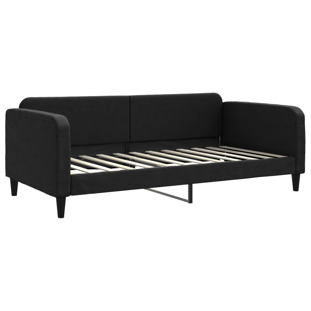 fekete kihúzható szövet heverő fiókokkal 100 x 200 cm