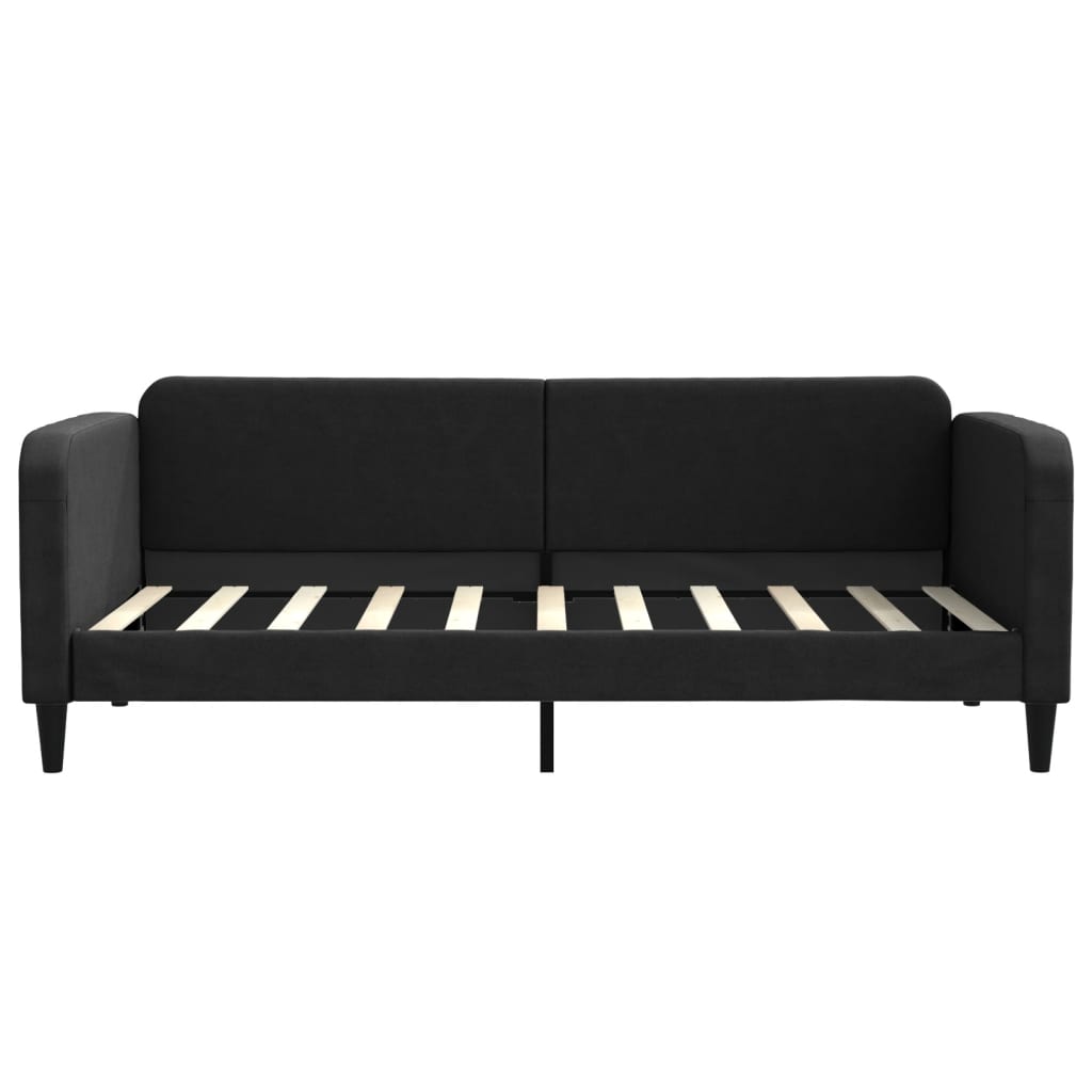 fekete kihúzható szövet heverő fiókkal 90 x 190 cm