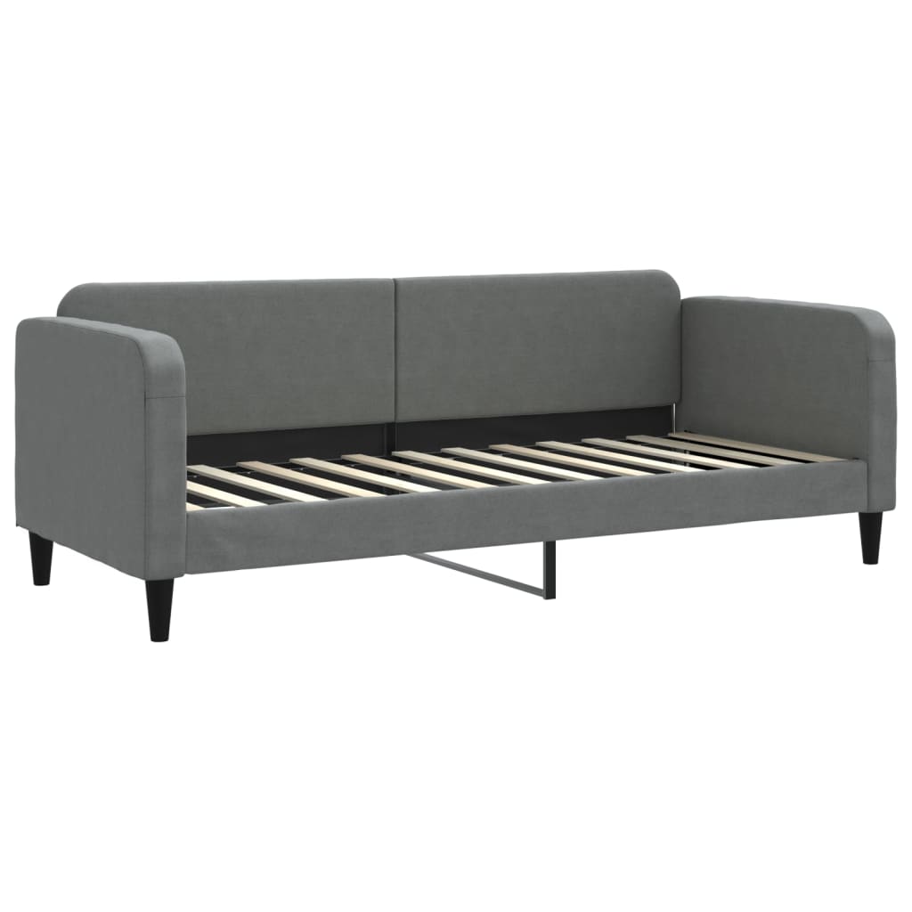 sötétszürke kihúzható szövet heverő fiókokkal 80 x 200 cm