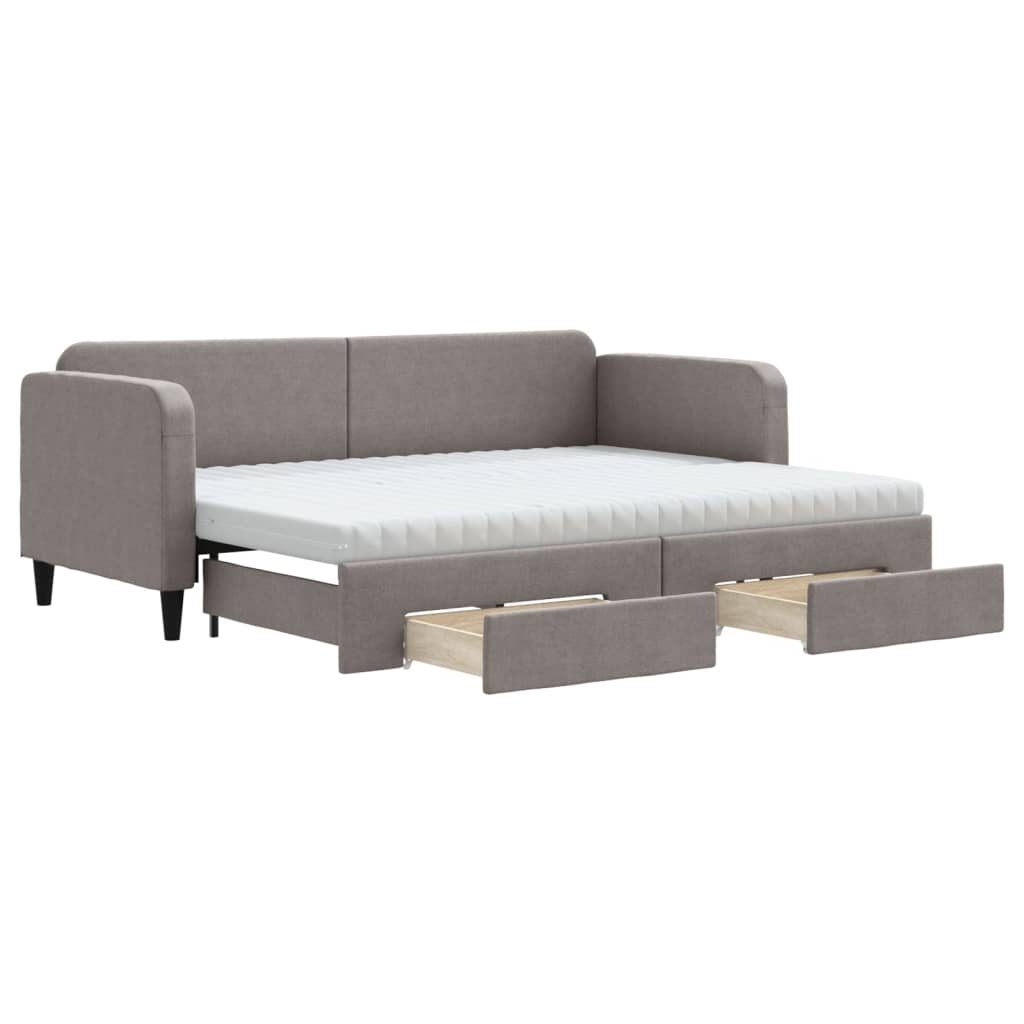 tópszínű kihúzható bársonyheverő fiókokkal 80 x 200 cm