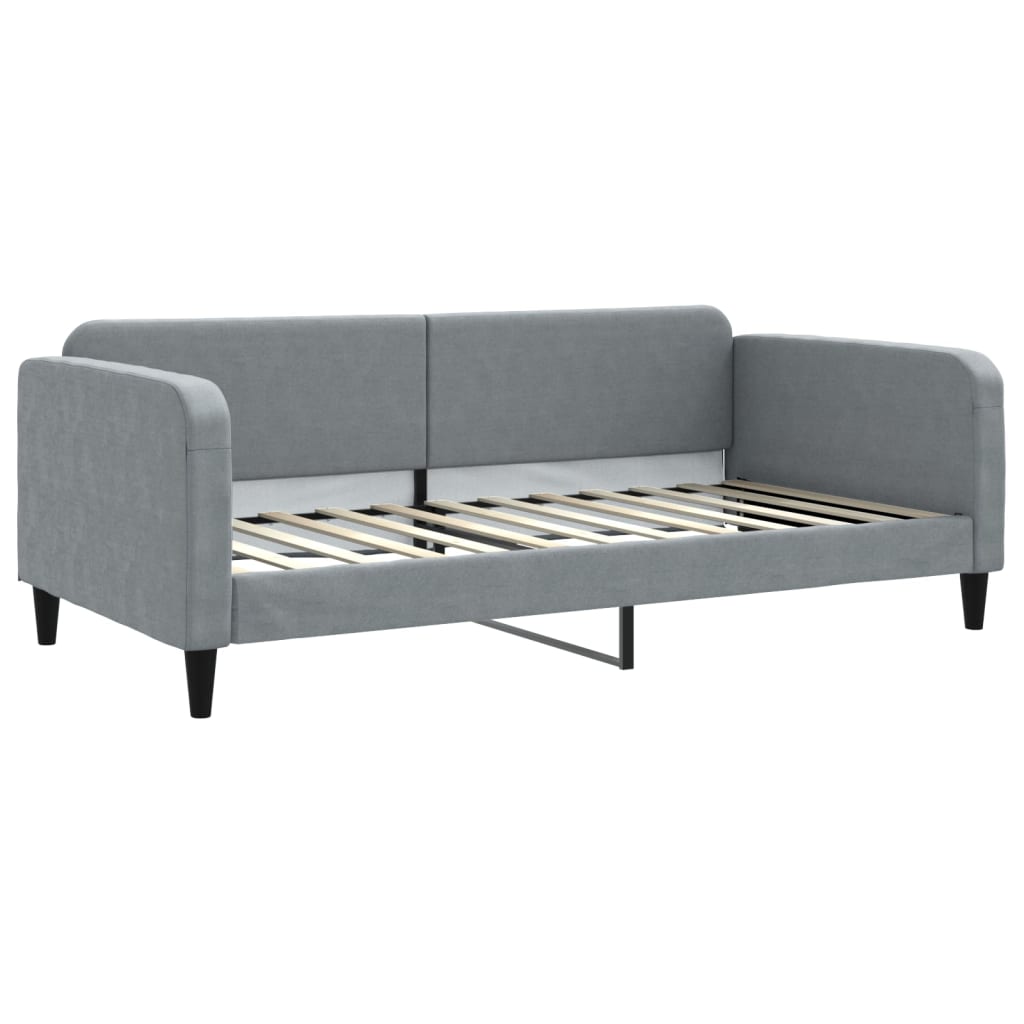 világosszürke kihúzható szövet heverő fiókokkal 100 x 200 cm