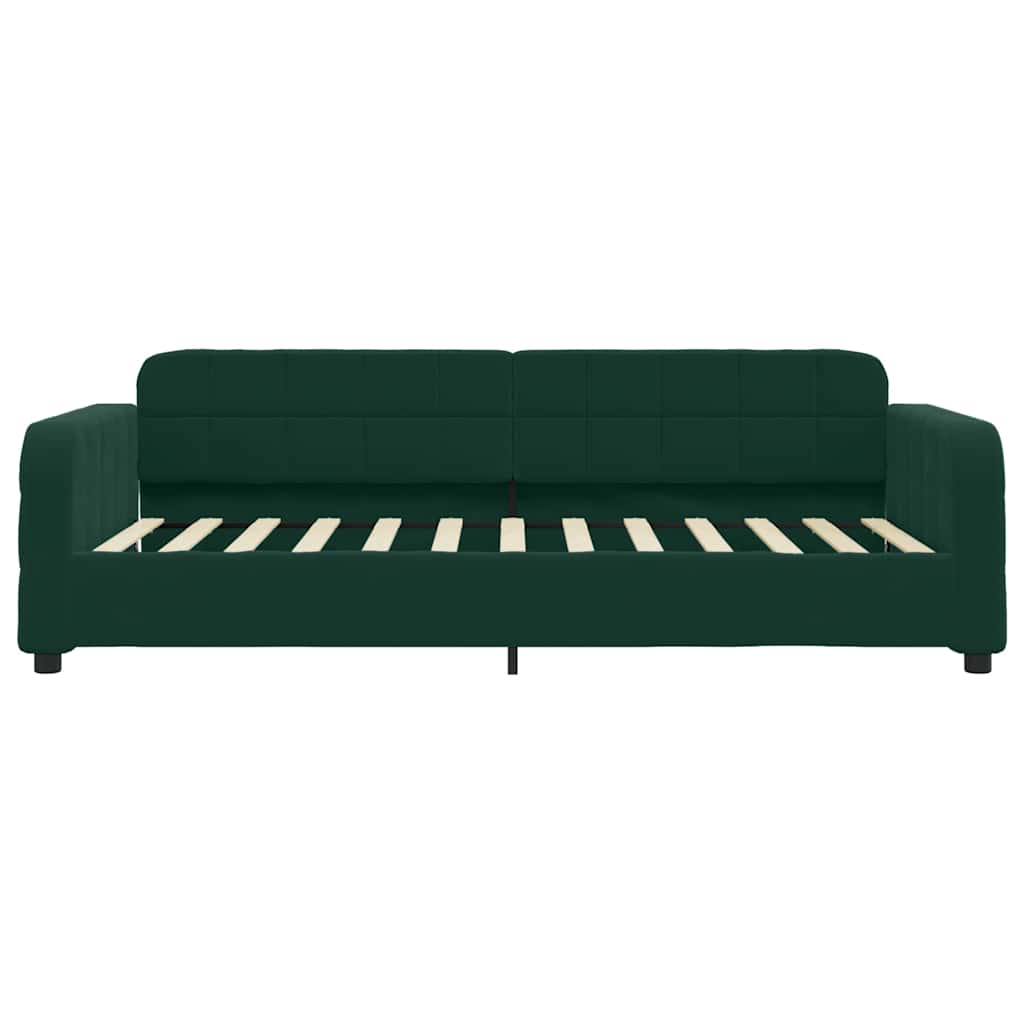 sötétzöld kihúzható bársonyheverő 100 x 200 cm