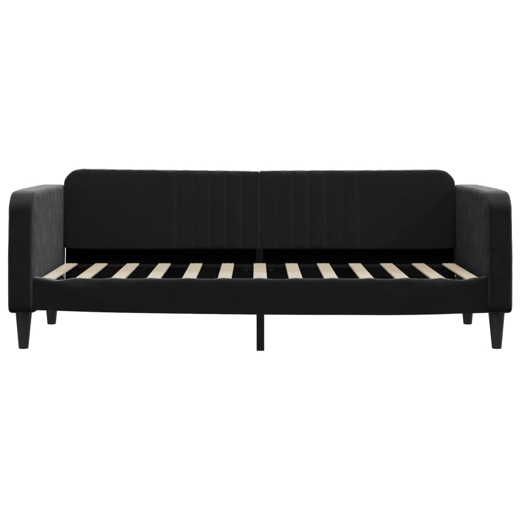 fekete kihúzható bársony heverő 80 x 200 cm