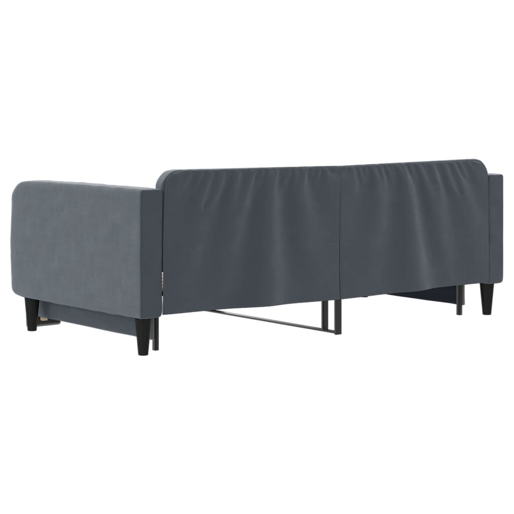 sötétszürke kihúzható bársony heverő 100 x 200 cm