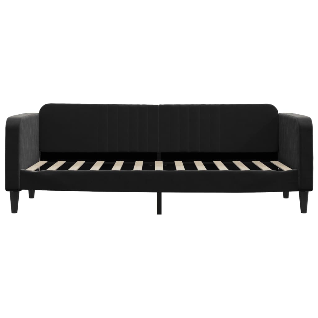 fekete kihúzható bársony heverő fiókkal 80 x 200 cm