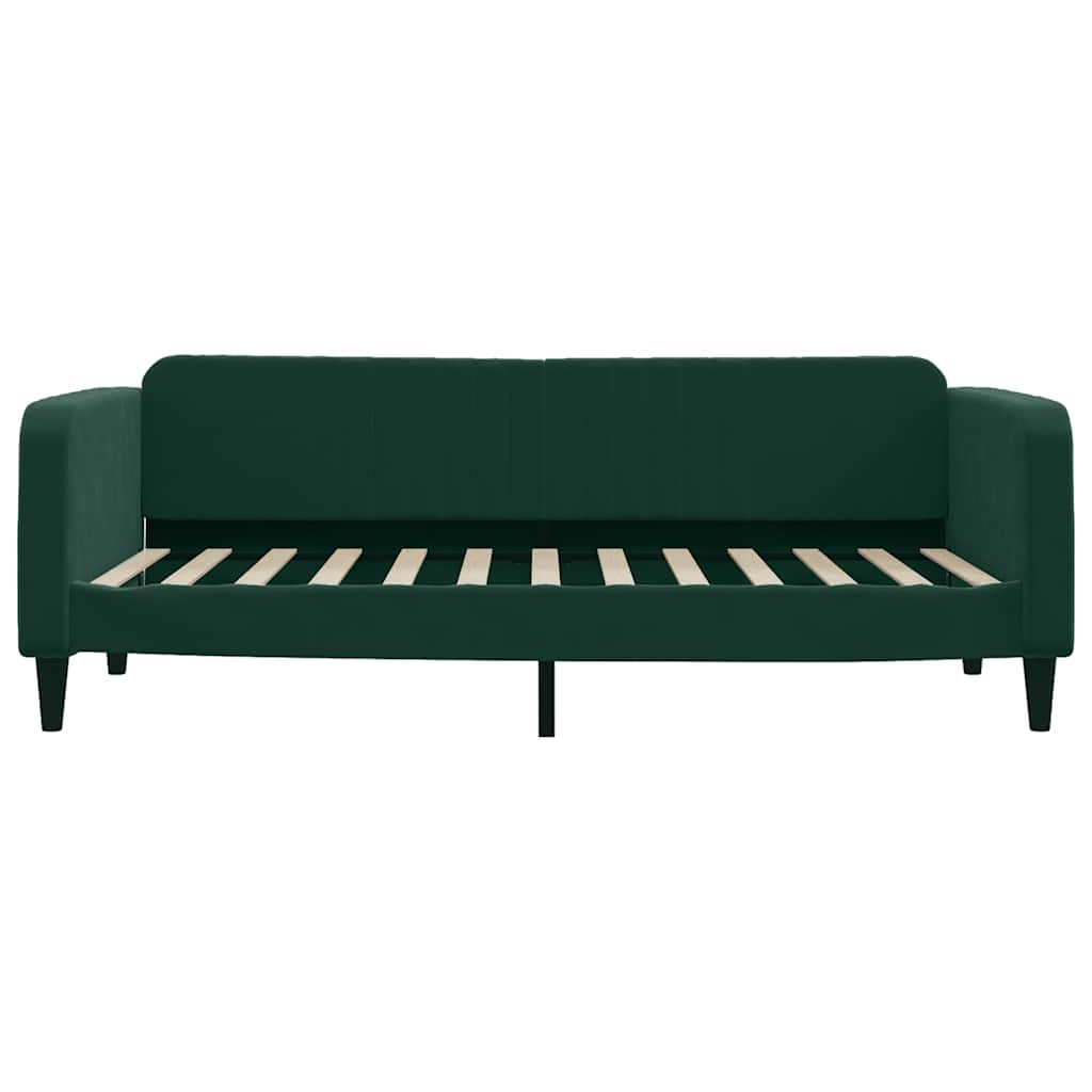 sötétzöld kihúzható bársony heverő fiókkal 90 x 200 cm