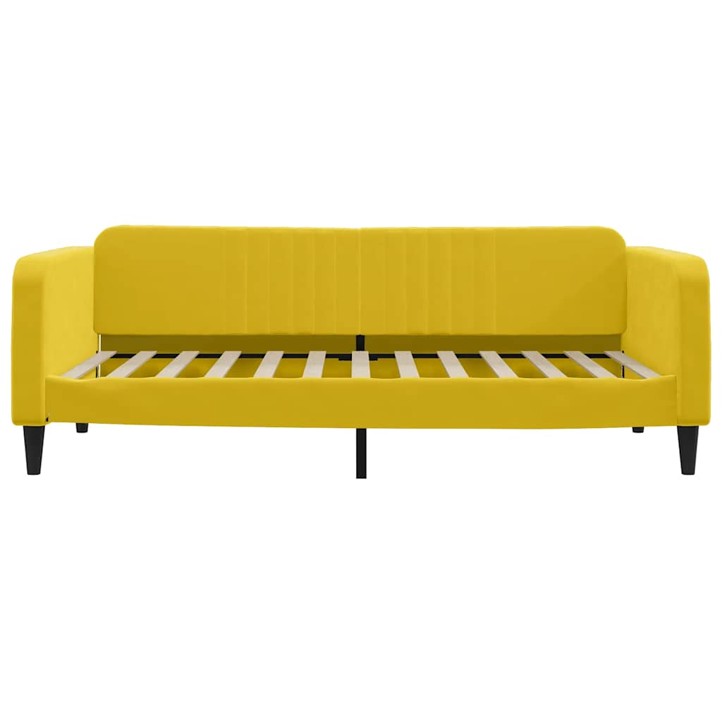sárga kihúzható bársony heverő fiókkal 100 x 200 cm