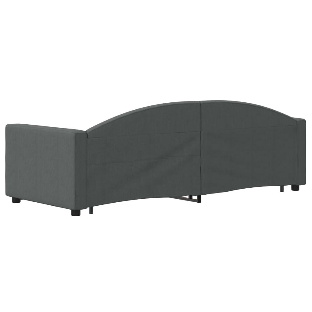 sötétszürke kihúzható szövet heverő 80 x 200 cm