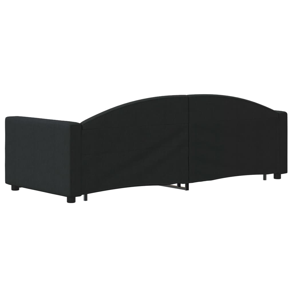 fekete kihúzható szövet heverő 80 x 200 cm