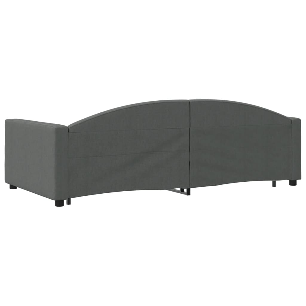 sötétszürke kihúzható szövet heverő fiókkal 100 x 200 cm