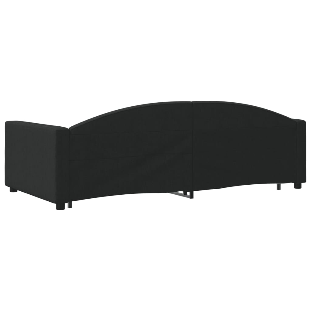 fekete kihúzható szövet heverő fiókokkal 100 x 200 cm