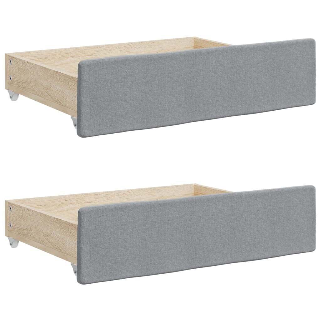 világosszürke kihúzható szövet heverő fiókkal 90 x 190 cm