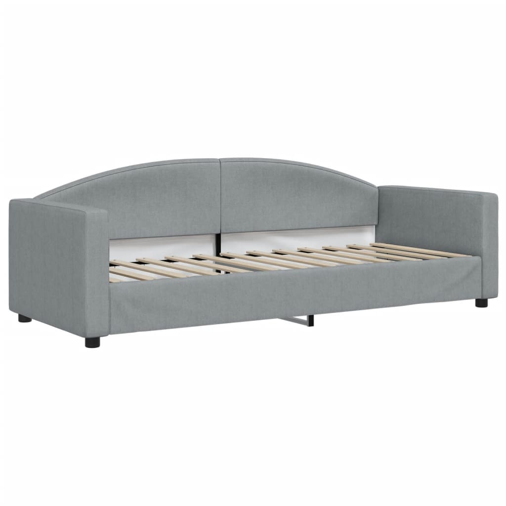 világosszürke kihúzható szövet heverő fiókokkal 80 x 200 cm