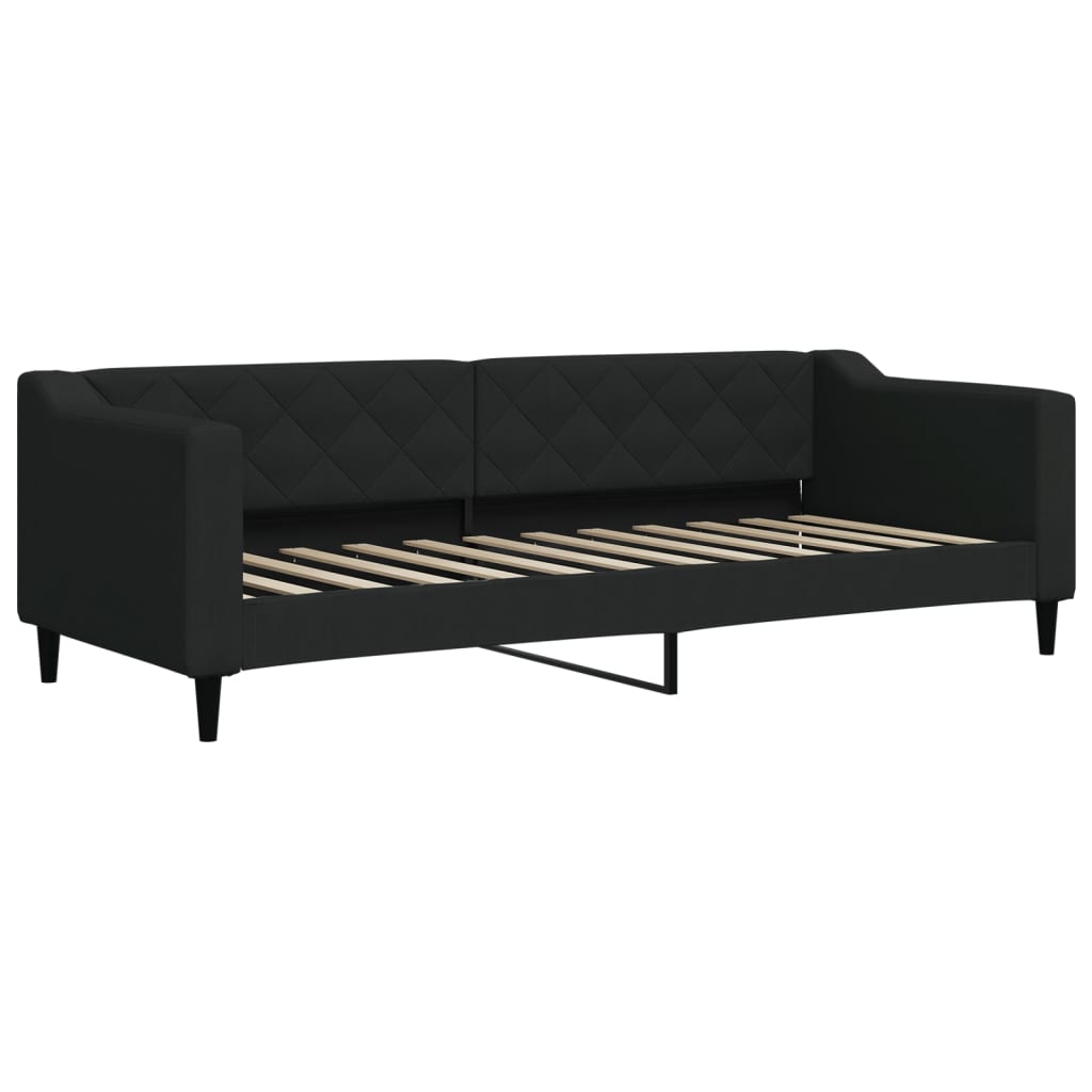 fekete kihúzható szövet heverő 80 x 200 cm