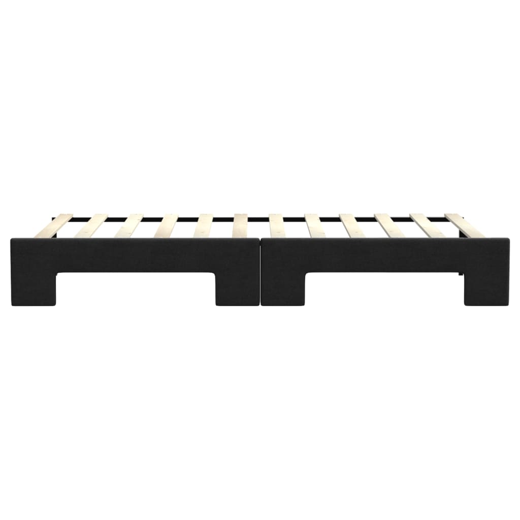 fekete kihúzható szövet heverő 80 x 200 cm
