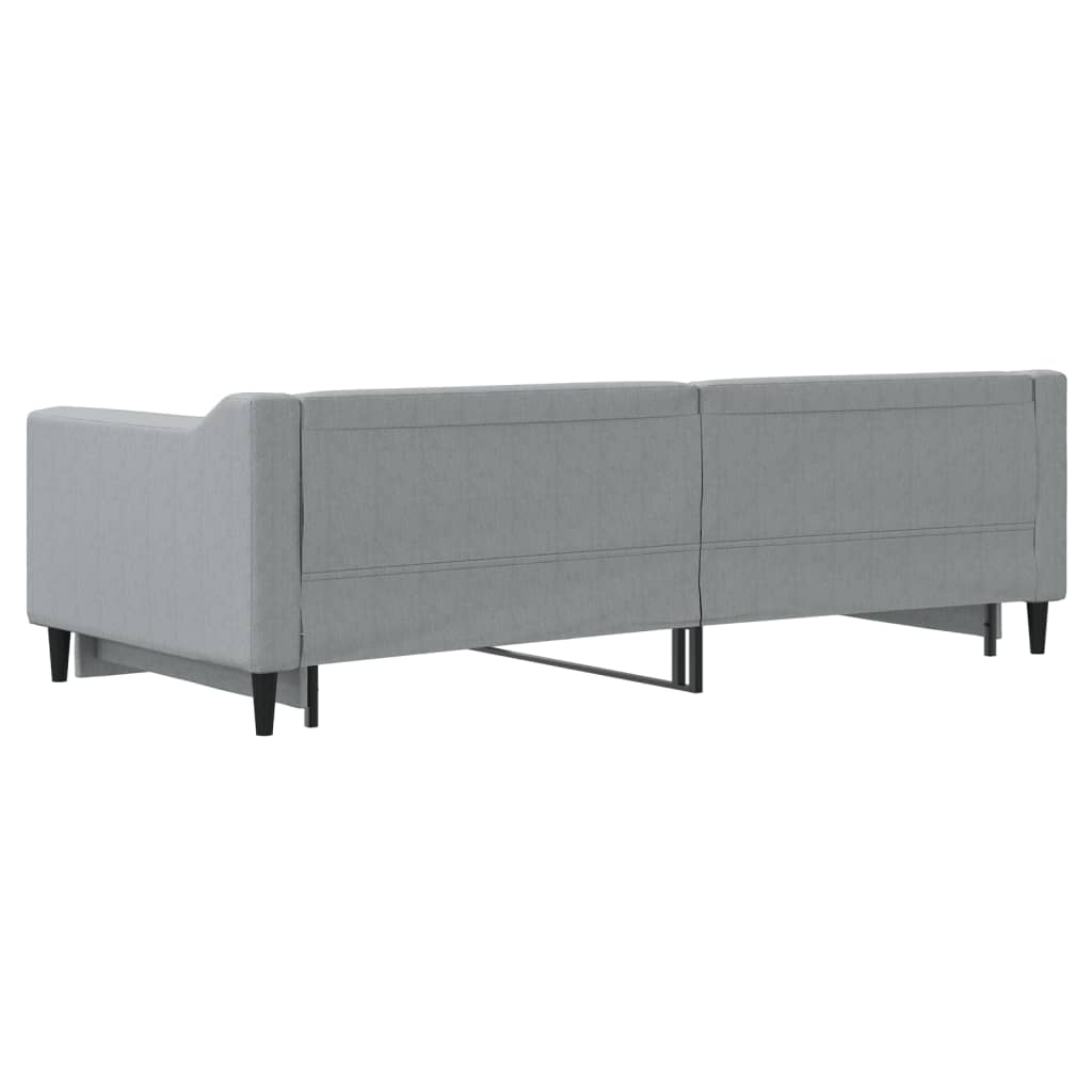 világosszürke kihúzható szövet heverő 90 x 200 cm