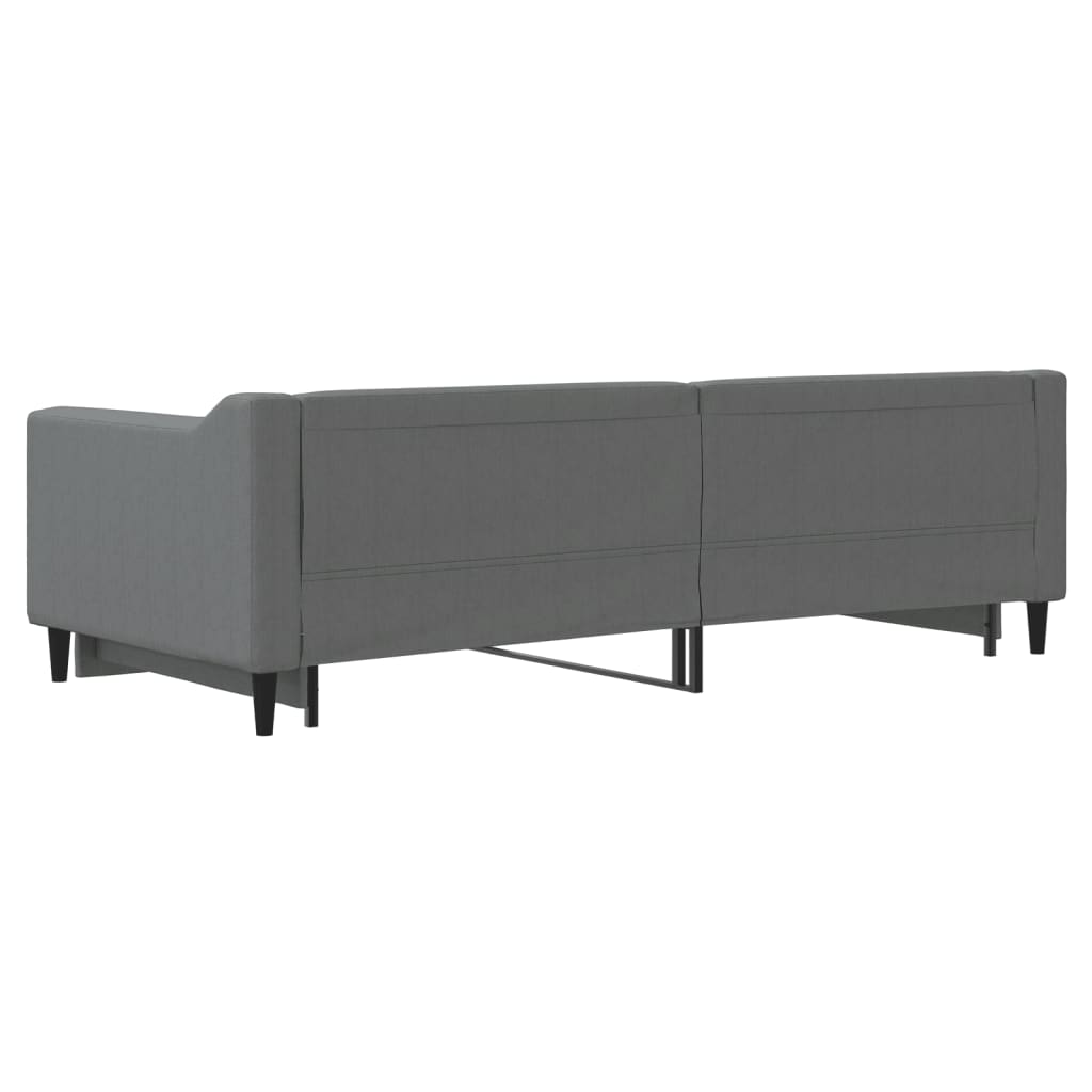 sötétszürke kihúzható szövet heverő 90 x 200 cm