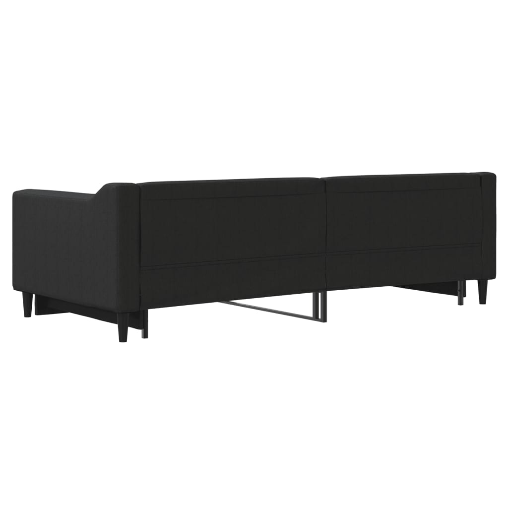 fekete kihúzható szövet heverő 90x200 cm