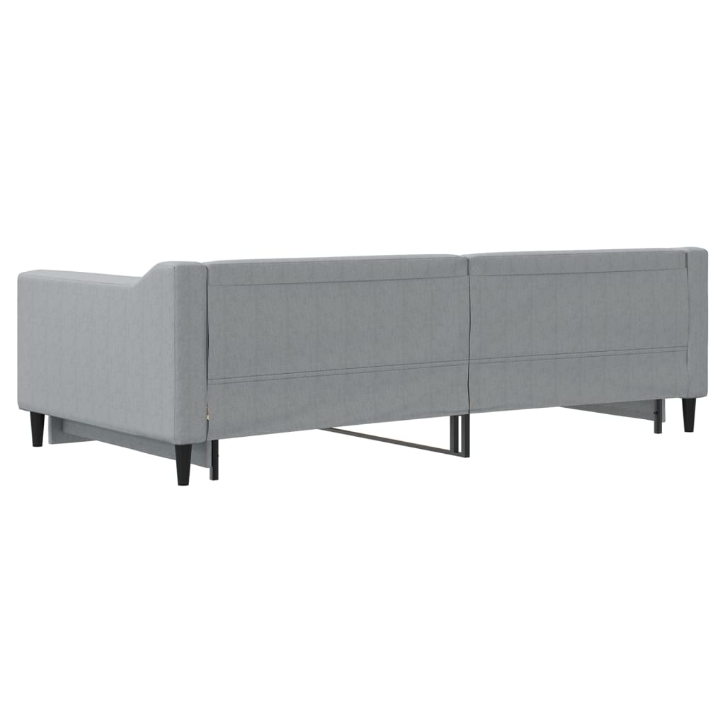 világosszürke kihúzható szövet heverő 100 x 200 cm